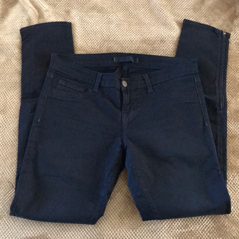 J BRAND skinny jeans zip ankle dark blue 26 2